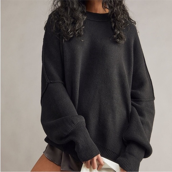 Free People Sweaters - Free People Easy Street Tunic Sweater Black Extra Small
